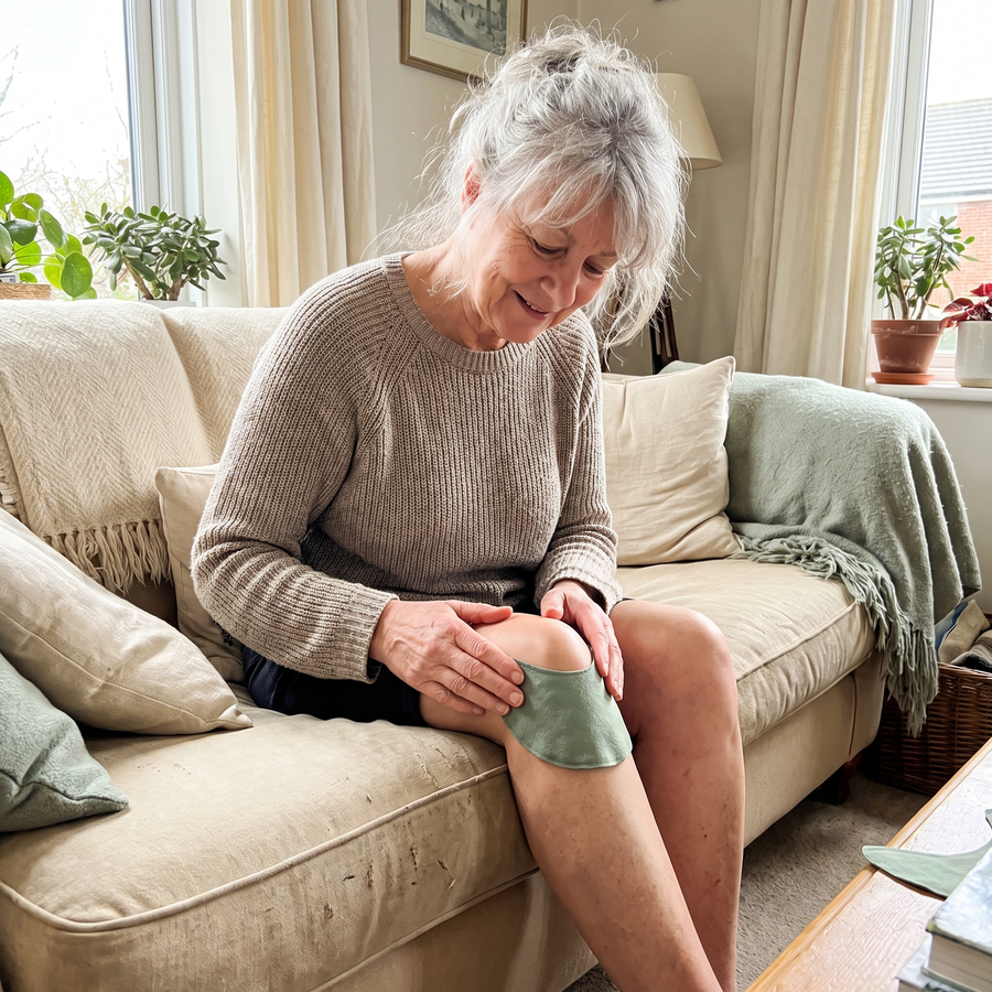Placing the patch over the knee