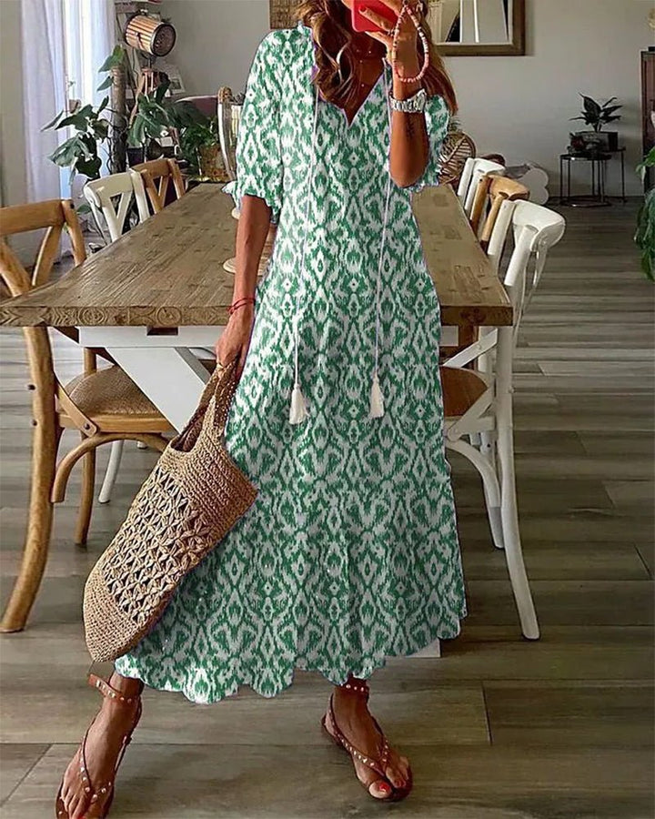 Women's Geometric Boho Dress - Effortless Elegance