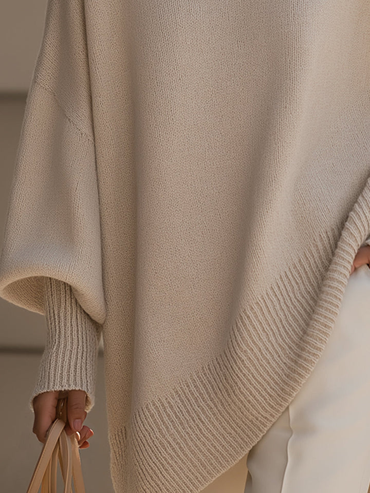 Women's Claire Asymmetrical Knit Sweater - Elegant & Cozy