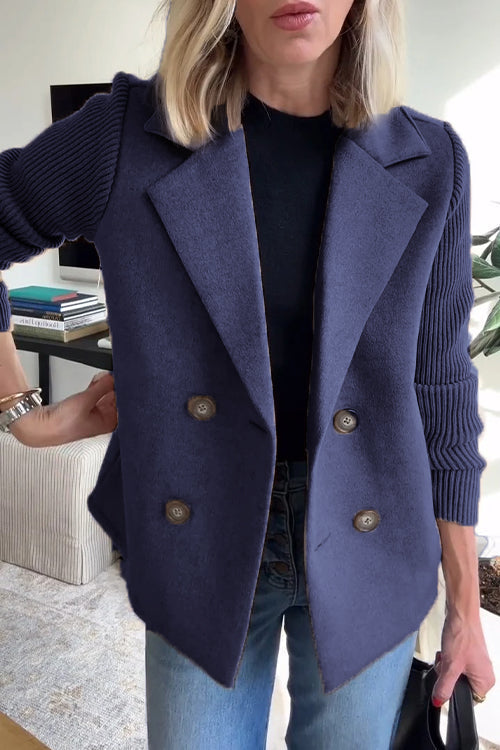 Women's Knit-Sleeve Blazer - Polished Look with Knit Comfort