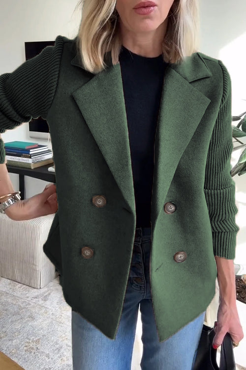 Women's Knit-Sleeve Blazer - Polished Look with Knit Comfort