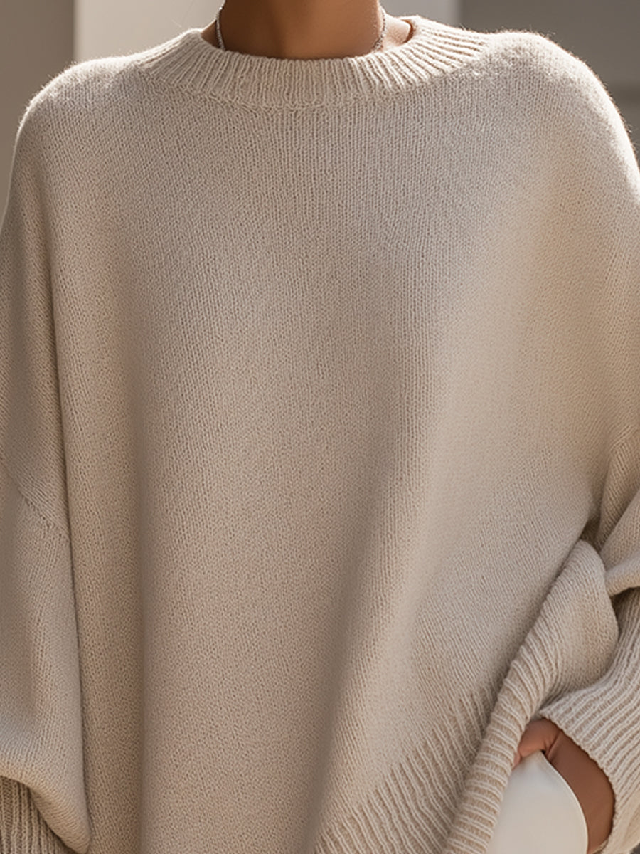 Women's Claire Asymmetrical Knit Sweater - Elegant & Cozy
