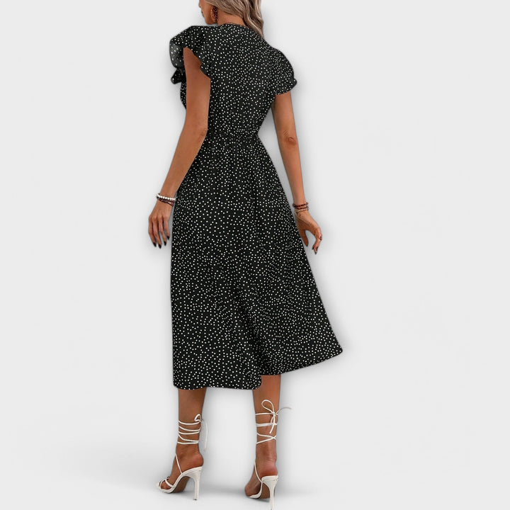 Women's Polka Dot A-Line Dress - Chic & Versatile for Any Occasion