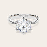 Women's Eterna Moissanite Solitaire Ring – Sterling Silver, 1–3ct