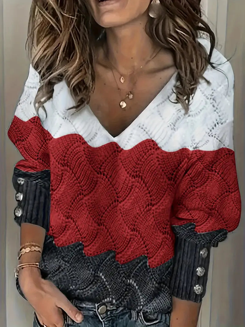 Women's Cozy Wave Knit Sweater - For Effortless Layering