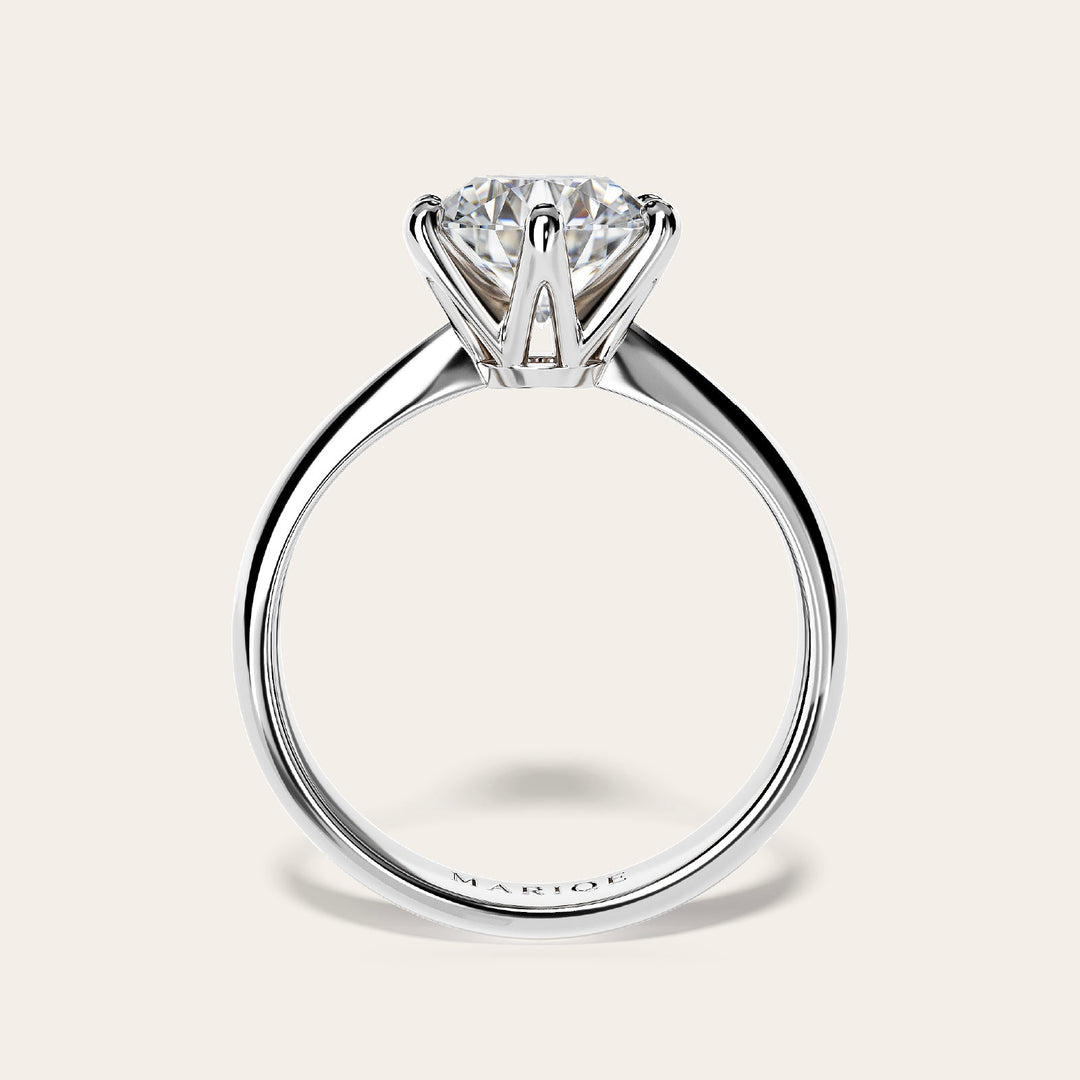 Eterna ring side profile showing 6-prong setting