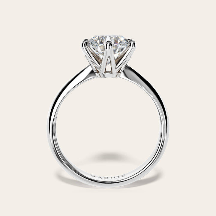 Eterna ring side profile showing 6-prong setting