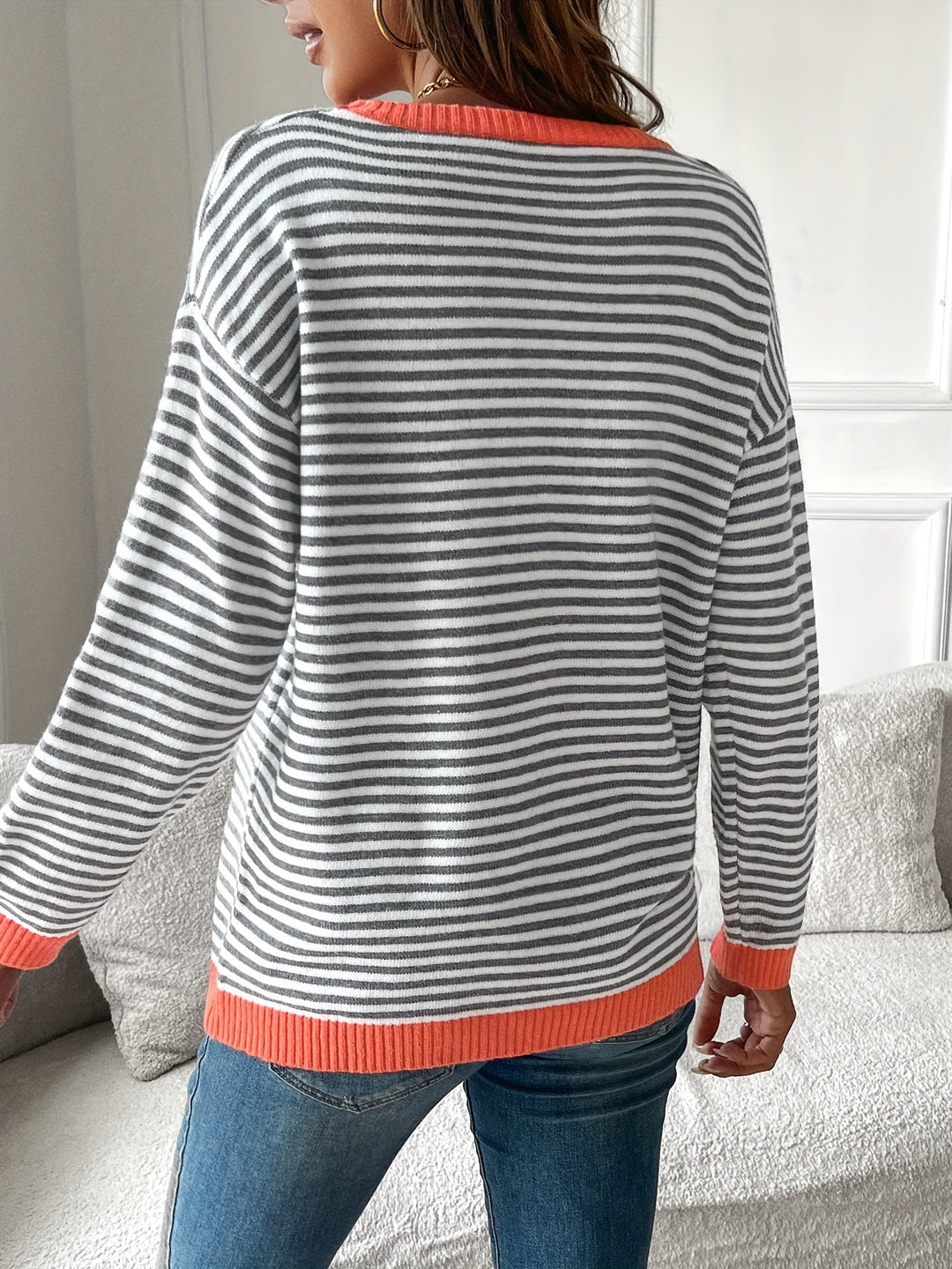 Women's Striped Sweater - Timeless Elegance & Everyday Comfort