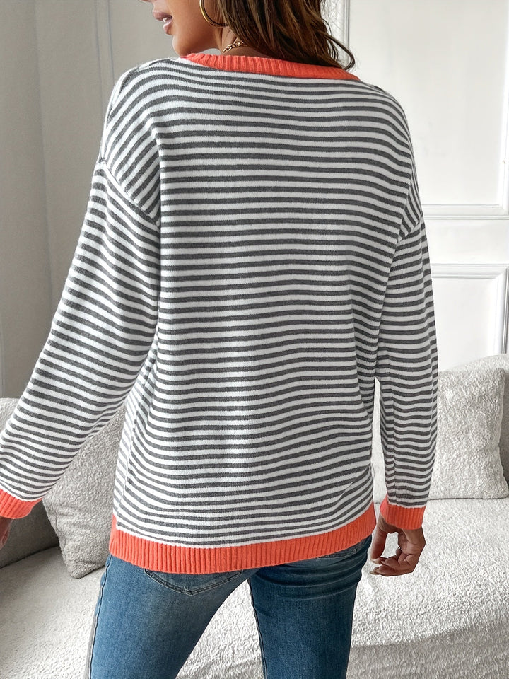 Women's Striped Sweater - Timeless Elegance & Everyday Comfort