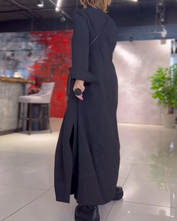 Women's Long Flowy Dress with Side Slits - Elegant for Special