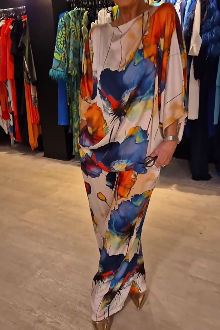 Women's Floral Printed Two-Piece Set - Effortless Elegance