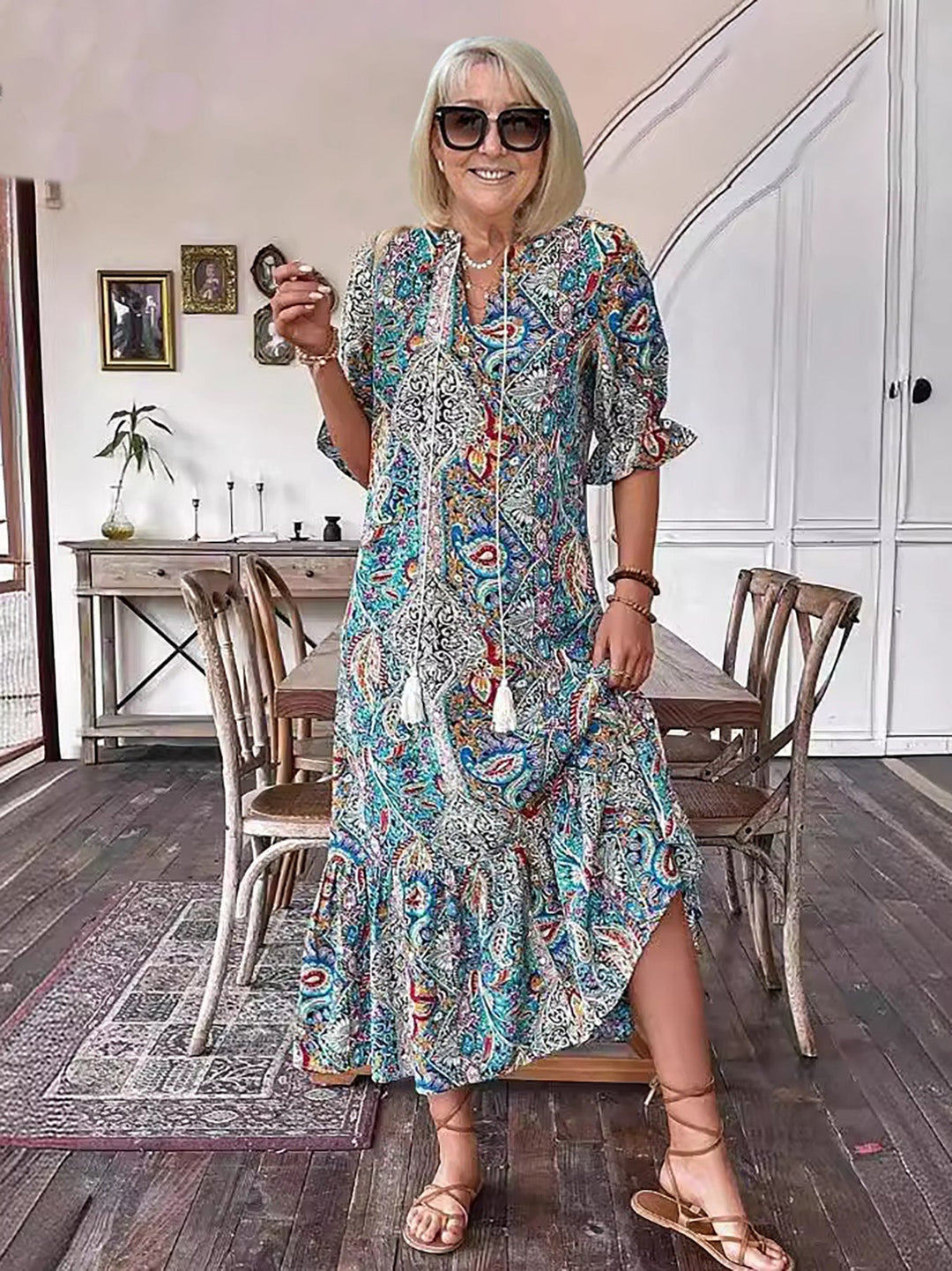 Women's Boho Grace Cotton Dress - Breezy Summer Style