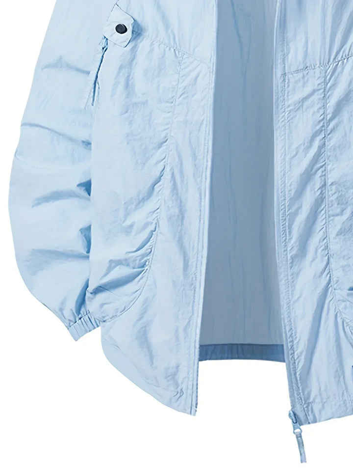 Women's Waterproof Windbreaker Jacket with Adjustable Hood