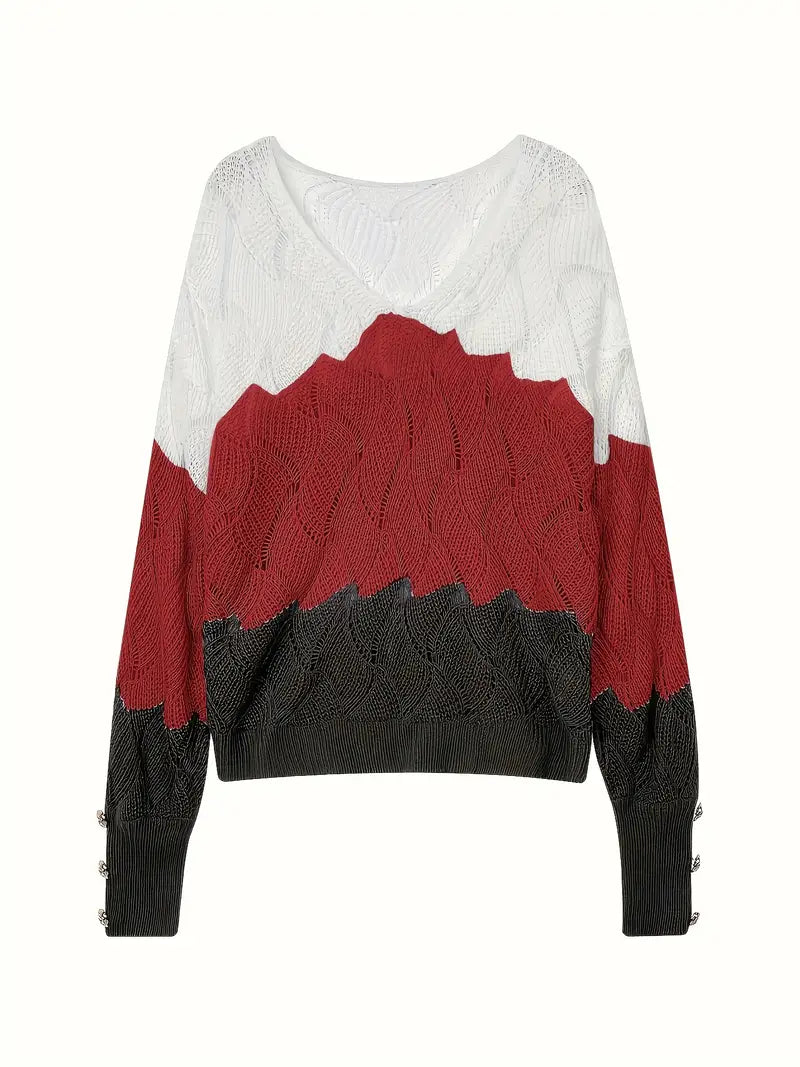 Women's Cozy Wave Knit Sweater - For Effortless Layering