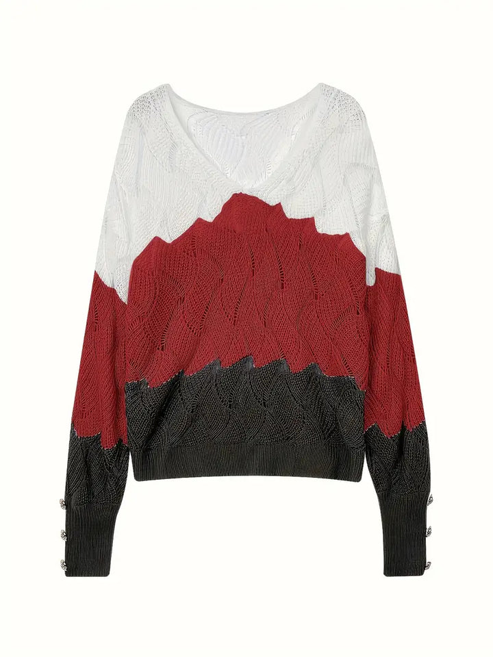 Women's Cozy Wave Knit Sweater - For Effortless Layering