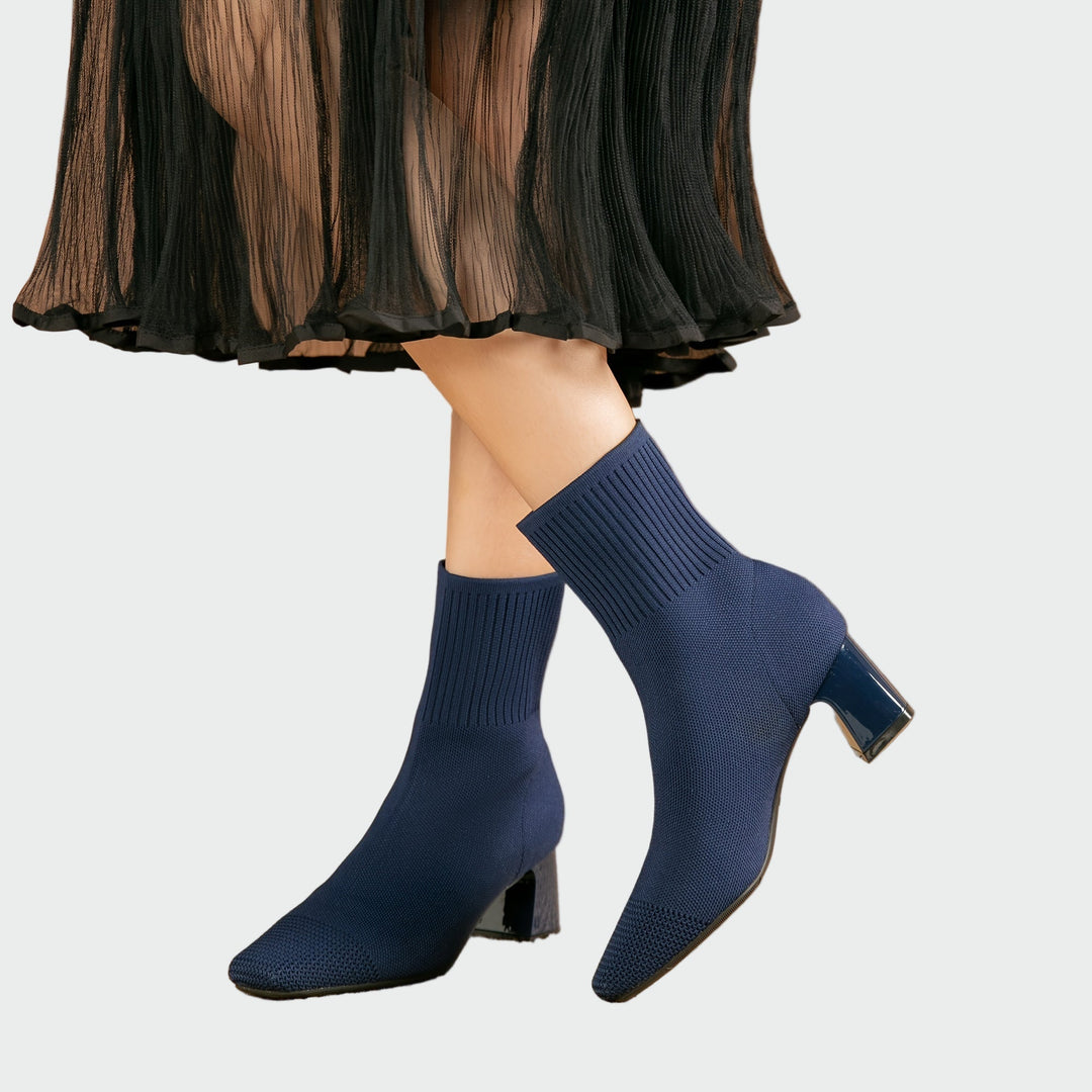 Women's Knitted Ankle Boots - Comfortable All-Day Style