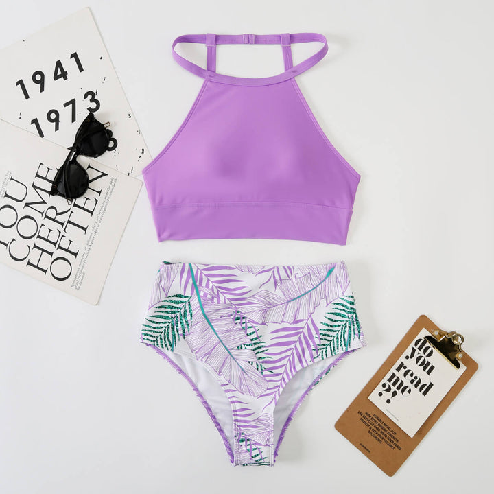 Women's High-Waisted Bikini Top with Drawstring - Effortless Beach