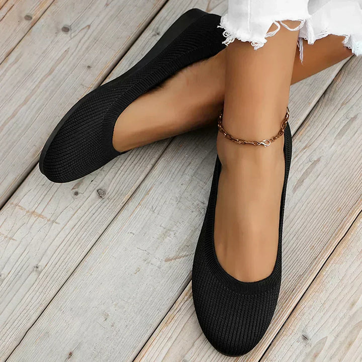 Women's Comfy Knit Ballet Flats - Everyday Elegance