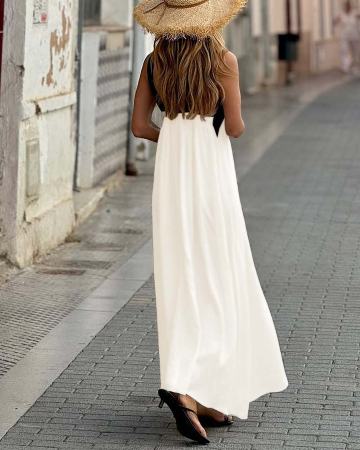 Women's Halter Crossover Long Dress - Effortless Elegance