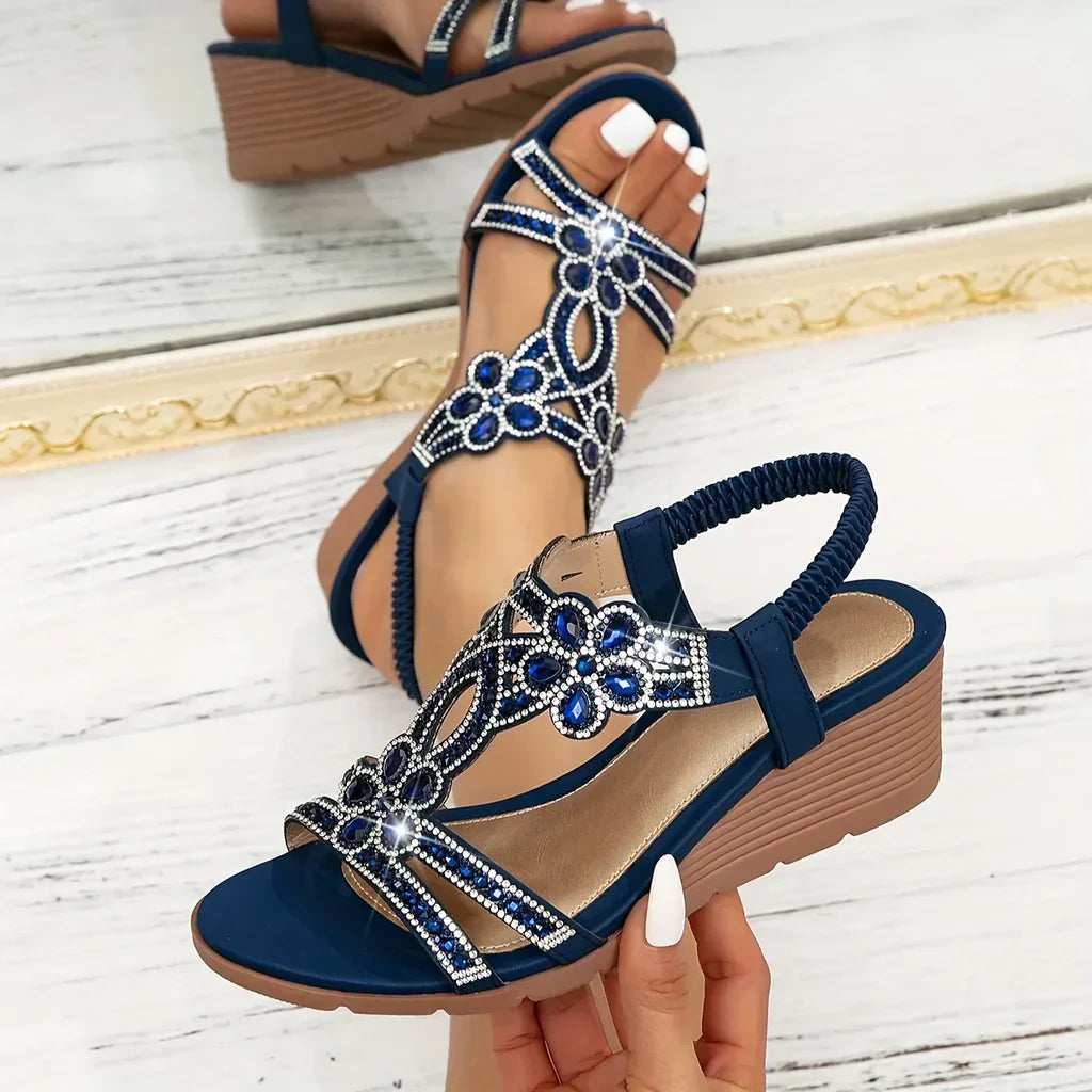 Women's Floral Wedge Sandals - All-Day Support & Style