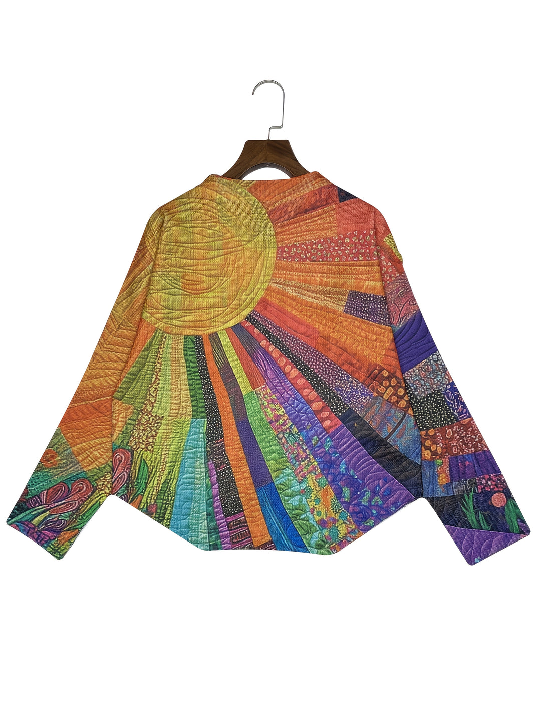 Women's Patchwork Button Cardigan - Artistic Everyday Layer
