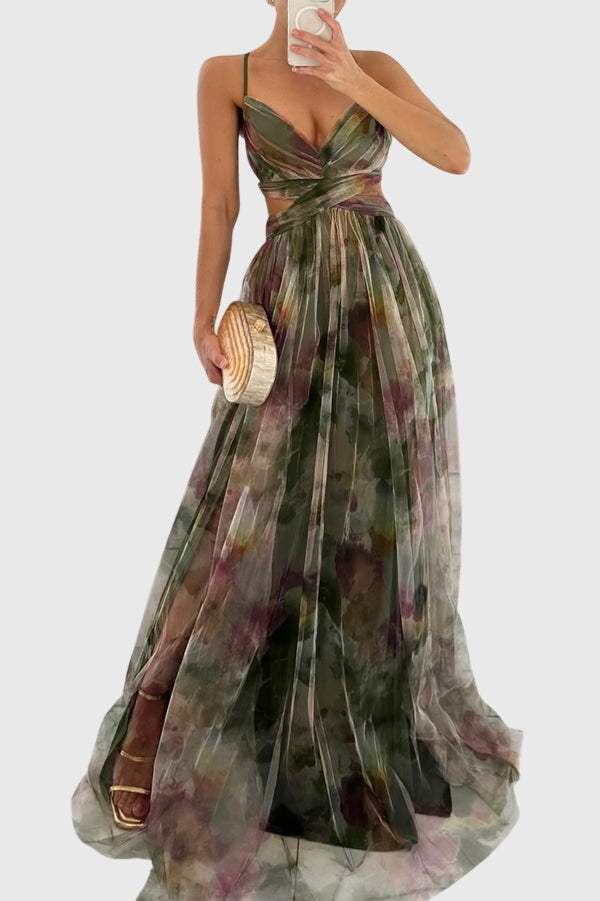 Women's Floral Print Maxi Dress - Effortless Summer Elegance