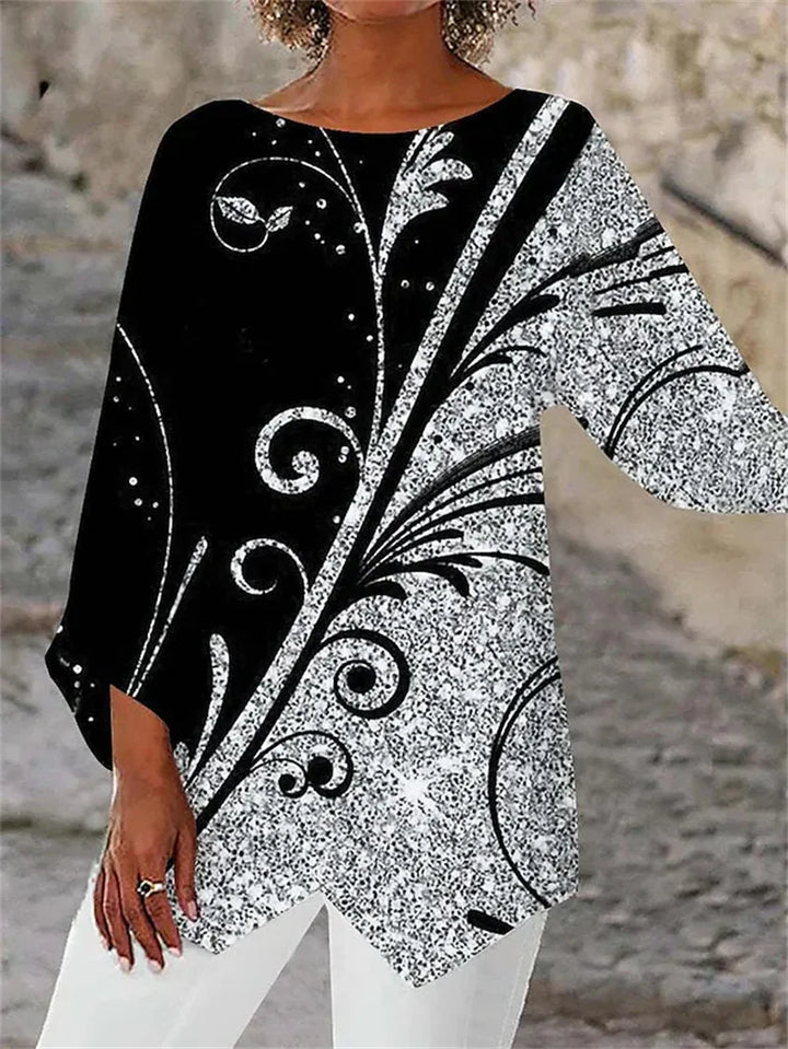 Women's Sparkling Butterfly Tunic Top - Glamorous Everyday Style