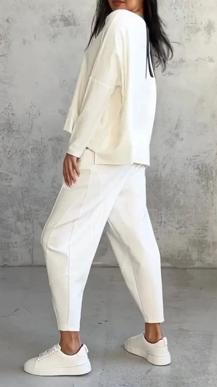Women's Tailored Two-Piece Set - Effortless Style & Comfort