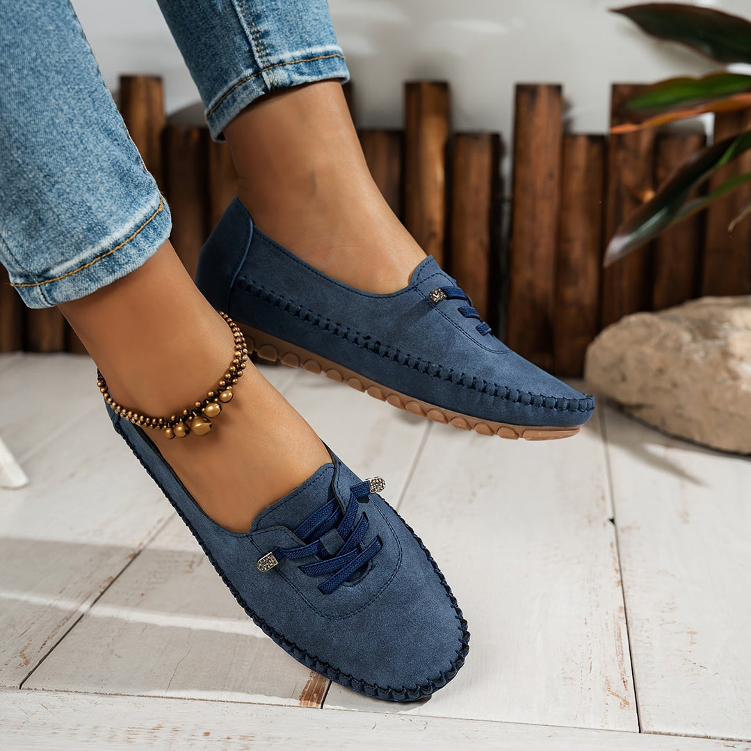 Women's Soft Suede Moccasin Flats - Full Support for Sensitive Feet