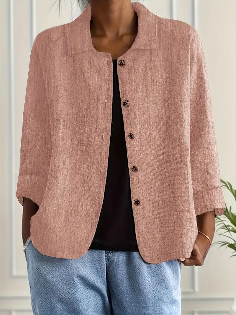 Women's Lightweight Cotton-Linen Shirt-Cardigan - Effortless Style