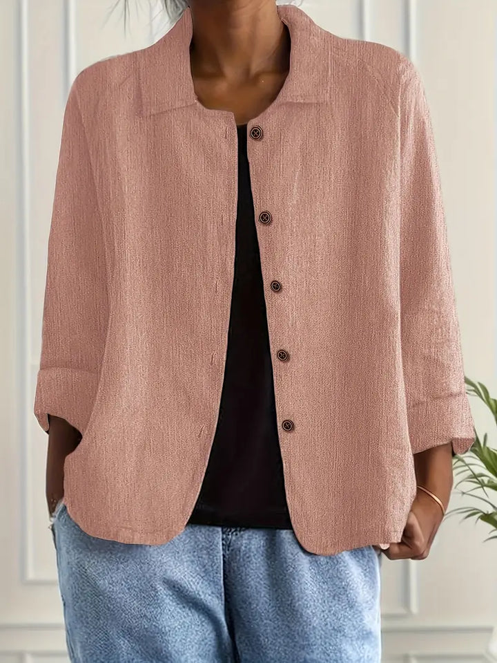 Women's Lightweight Cotton-Linen Shirt-Cardigan - Effortless Style