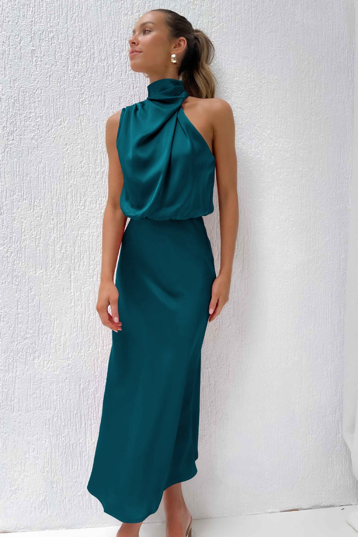 Women's Sahara Draped Dress - Wedding Guest Elegance