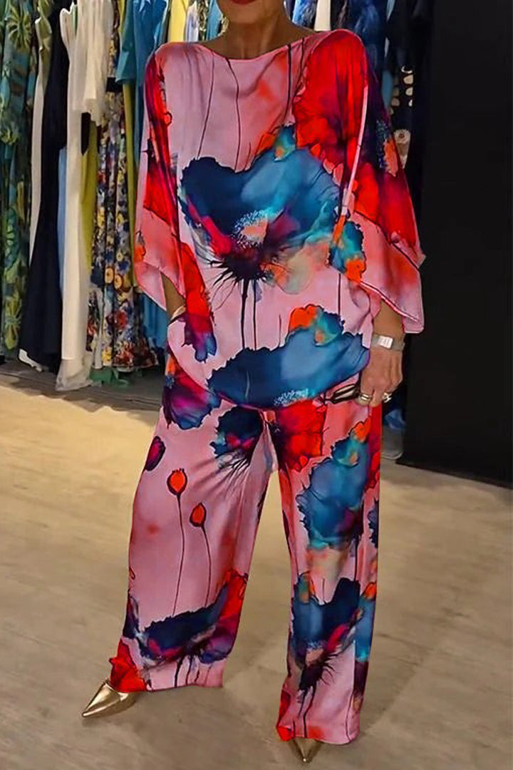 Women's Printed Two-Piece Set - Effortless Statement Style