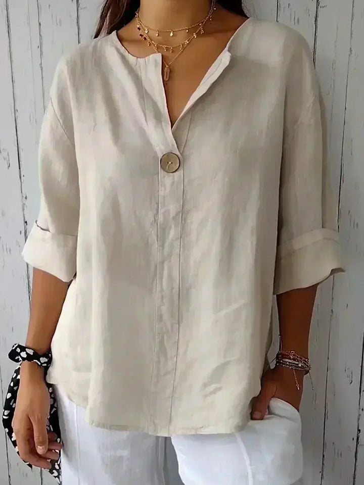 Women's Juniper Relaxed V-Neck Blouse - Effortless Elegance