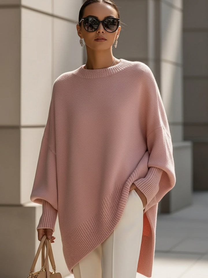 Women's Claire Asymmetrical Knit Sweater - Elegant & Cozy