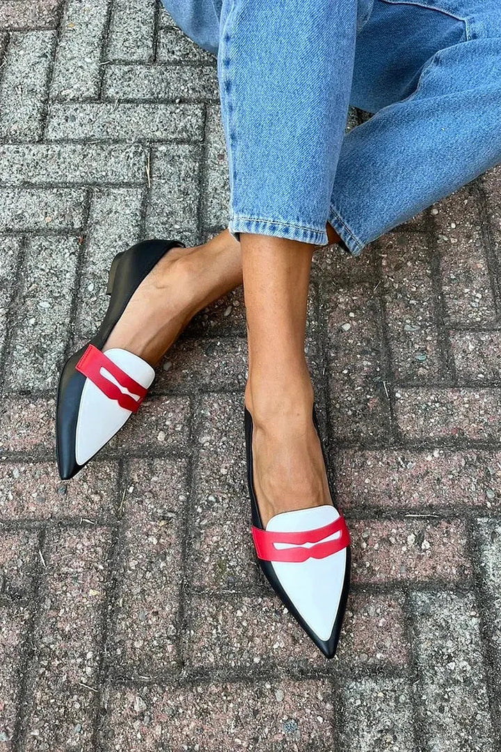 Women's Two-Tone Pointed Slippers - Elegant Everyday Style