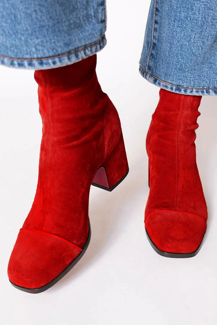 Women's Square Toe Ankle Boot with Bold Heel - Elevate Every Outfit