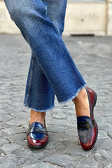 Women's Shiny Tricolore Loafers - Bold Everyday Style