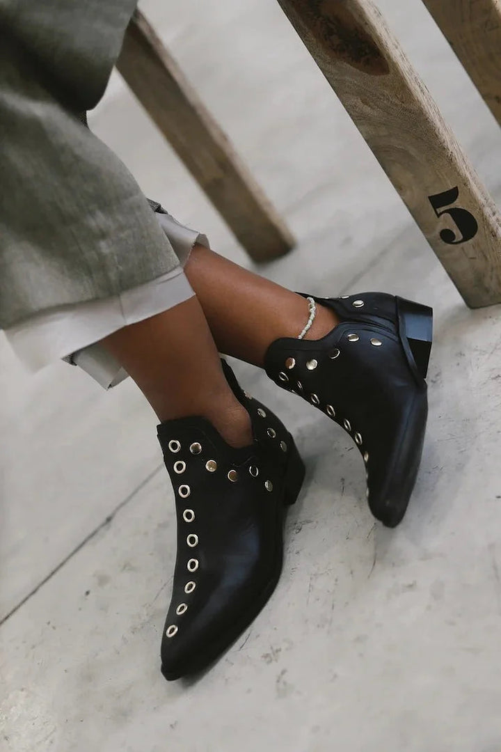 Women's Pointed Studded Ankle Boot - Versatile Day to Night