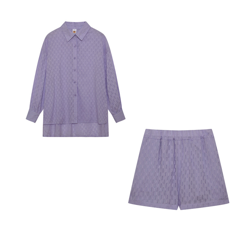 Women's Breezy Shirt and Shorts Set - Effortless Everyday Elegance