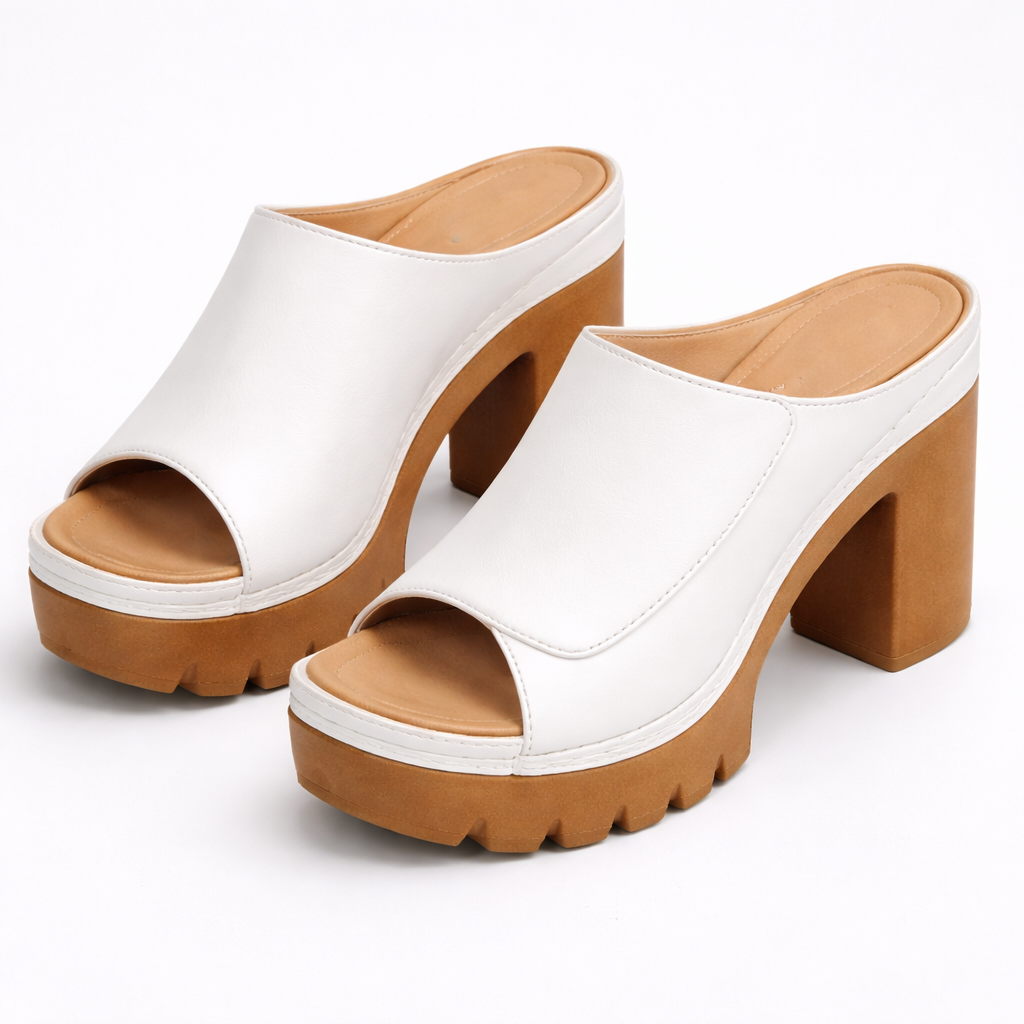 Women's Glossy Platform Heels - Flattering Lift & Comfort