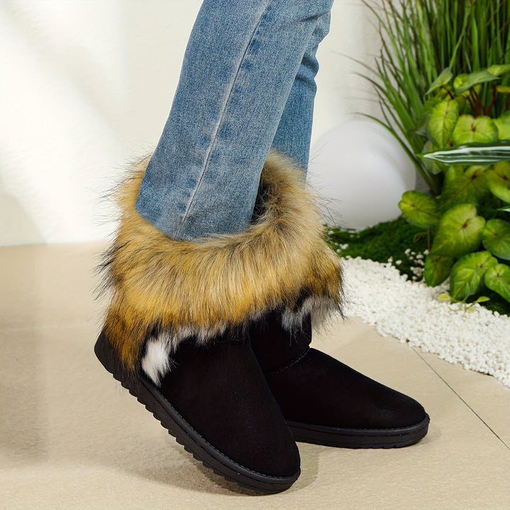 Women's Plush-Lined Snow Boots - Cozy & Fashionable