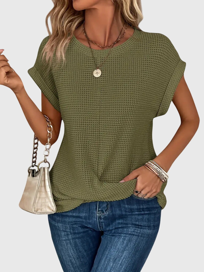 Women's Classic Crew Neck Blouse - Timeless and Versatile