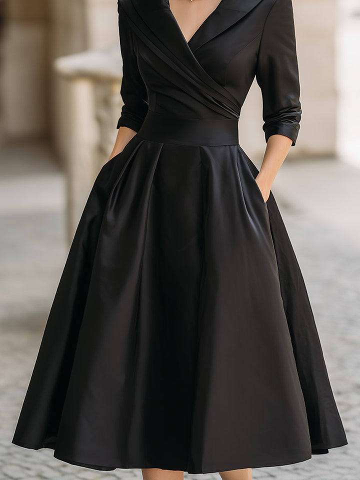 Women's Elegant Signature Midi Dress - Timeless Silhouette for