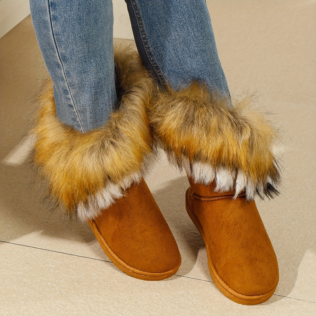 Women's Plush-Lined Snow Boots - Cozy & Fashionable