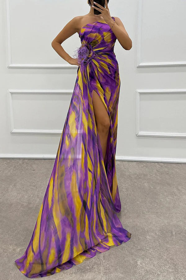 Women's Vibrant Draped Dress - Striking Summer Soirée