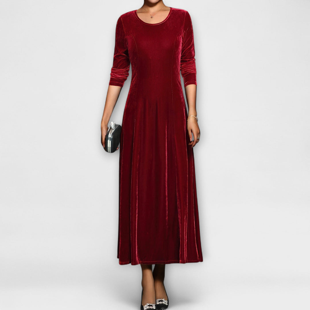 Women's Velvet Dress - Timeless Elegance for Evening Events