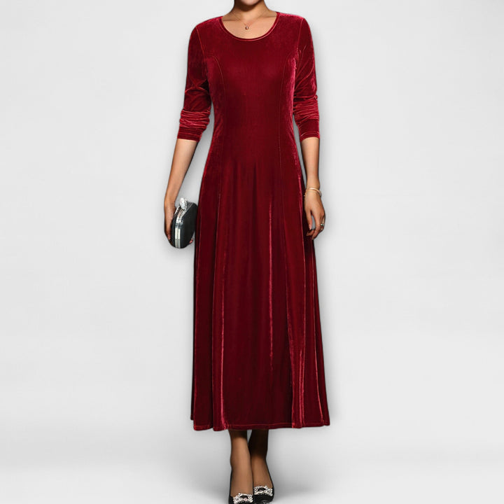 Women's Velvet Dress - Timeless Elegance for Evening Events