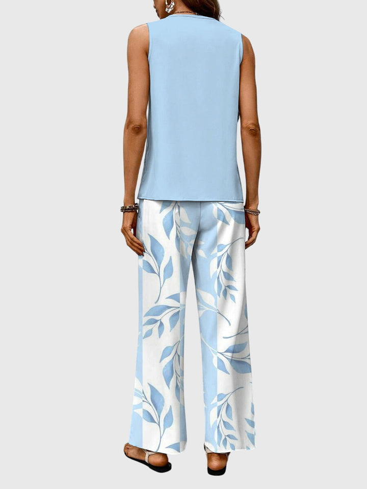 Women's Square Neck Printed Two-Piece Set for Summer