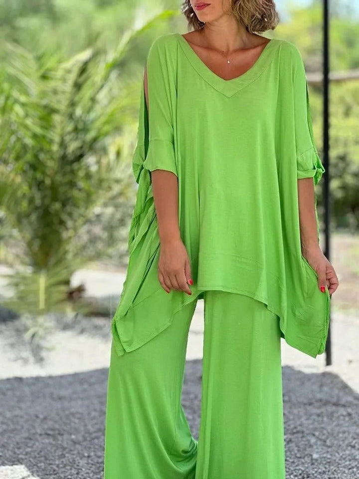 Women's Zelora Relaxed Two-Piece Set - Effortless Everyday Elegance